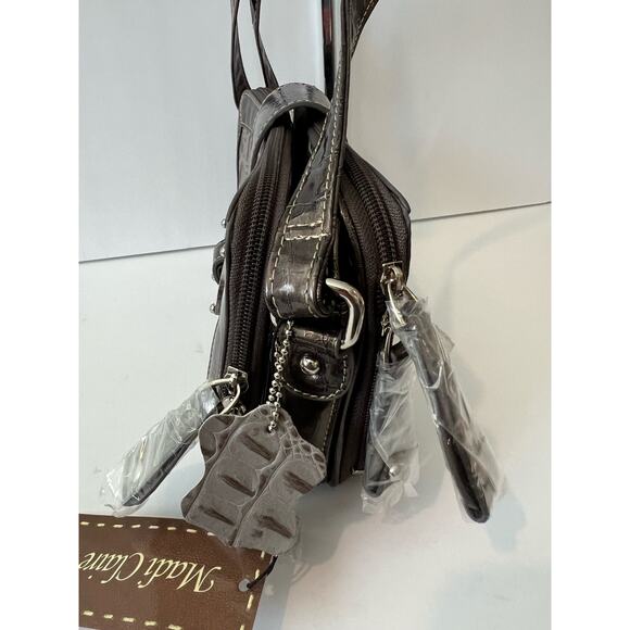 NWT Madi Claire Leather Croc Bronze and Gray Crossbody Purse Bag - Picture 4 of 12